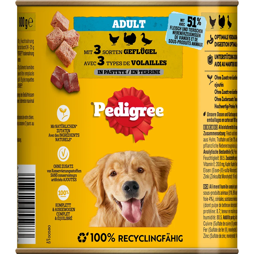 Pedigree 3 slags fjerkræ