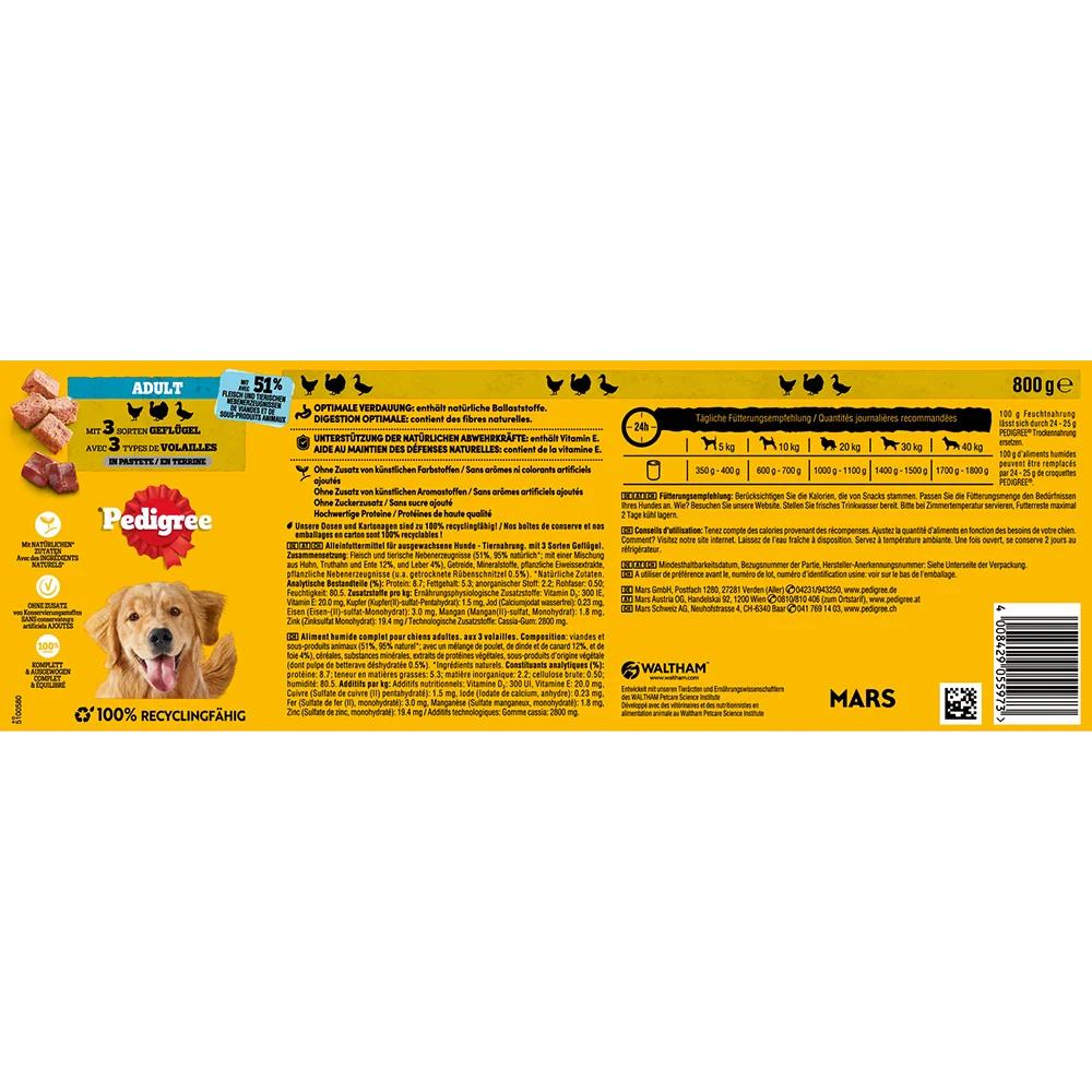 Pedigree 3 slags fjerkræ