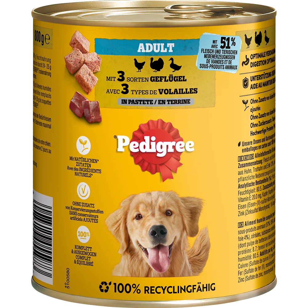 Pedigree 3 slags fjerkræ
