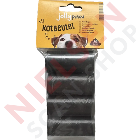 Jollypaw Hundekotbeutel Schwarz 4X 20 Stk. Dyrefoder