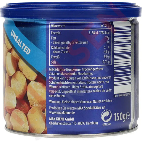 Max Kiene Premium Macadamia Slik & Dagligvarer