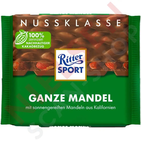 Ritter Sport Schokolade Nussklasse Ganze Mandel 100g - AllSpirits