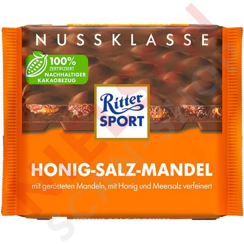 Ritter Sport Schokolade Nussklasse Honig-Salz-Mandel 100g - AllSpirits